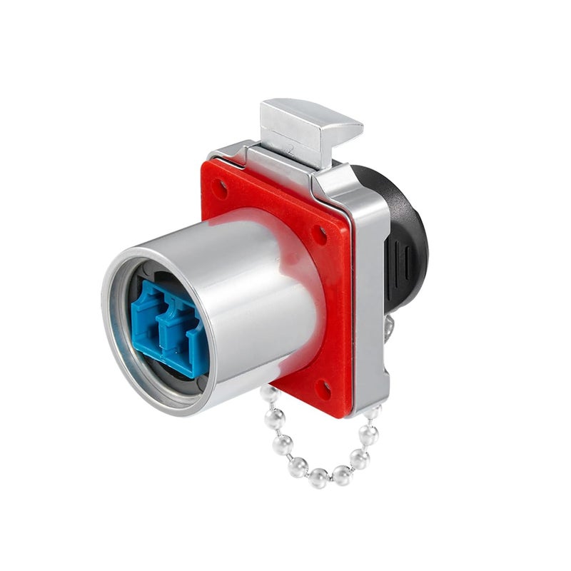 CNLINKO BD-24 Fiber Optic Connector, LC Single Mode Dual Core, Metal Aviation Plug and Panel Mount Socket, IP68 Waterproof Connector for Internet Devices, M24 Signal Connector (Fiber Optic Set) - Image 3